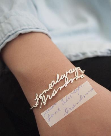 Pulseras personalizadas de acero inoxidable para mujer, brazaletes hechos a mano Colgante para Nombre ► Foto 1/4