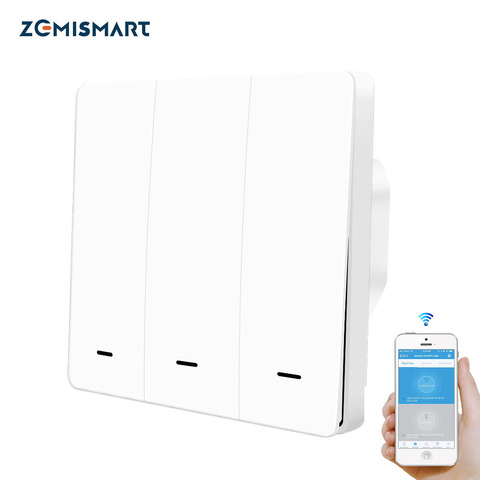 Zemismart-Interruptor de luz de pared Zigbee 3,0, pulsador europeo, una, dos, tres bandas, Compatible con la aplicación SmartThings Hub, teléfono ► Foto 1/4