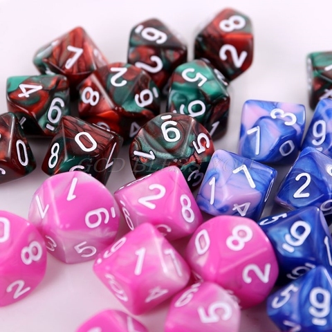 10 unids/set 10 De D10 poliédrico dados los números de marca de escritorio mesa de juego envío de la gota ► Foto 1/5