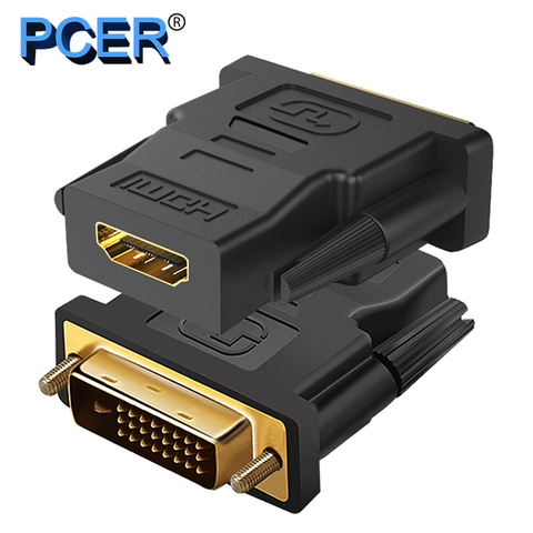 DVI-convertidor macho a HDMI, resolución de 1920x1080P, compatible con pantalla de ordenador, proyector, tv, adaptador DVI, adaptador HDMI ► Foto 1/6