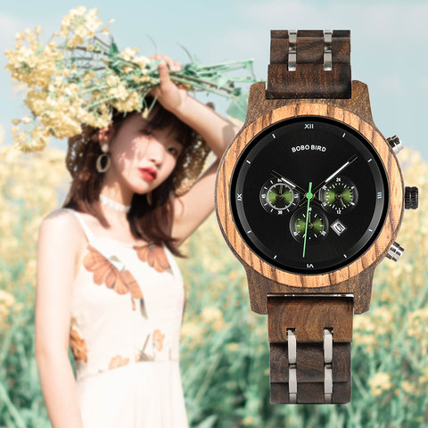 BOBO BIRD, reloj de Marca Top de lujo para mujer, reloj femenino con fecha, relojes de pulsera con pantalla, reloj, reloj funcional saat ► Foto 1/6