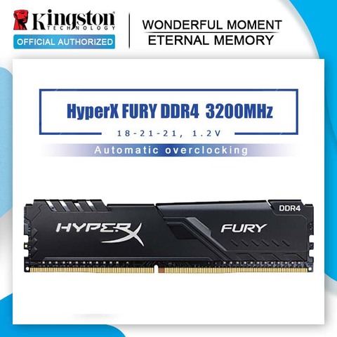 Memoria ram Kingston ddr4 HyperX FURY 8GB 16GB 32G juego de escritorio Memoria RAM 3200MHz CL16 DIMM memoria interna de 288 pines para juegos ► Foto 1/6