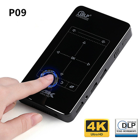 2022 DLP P09 Mini portátil Android 9,0 mini proyector DE LA CASA cine HDMI 4K decodificación WiFi Bluetooth Miracast Airplay ► Foto 1/6