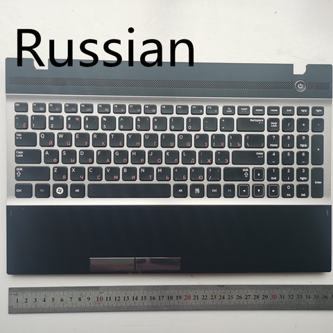 Teclado de ordenador portátil con panel táctil, nuevo diseño ruso/estadounidense/español, reposamanos para samsung NP300V5A NP305V5A 300V5A 15,6