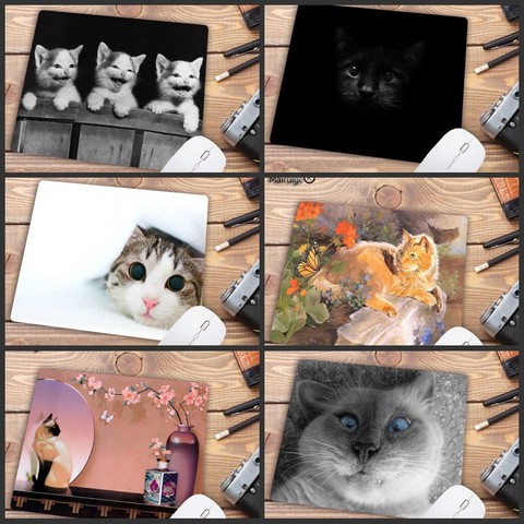 XGZ-alfombrilla de ratón de goma de tamaño pequeño, alfombrilla de ratón de Animal de gato bonito para jugador de videojuegos, almohadilla de escritorio para ordenador portátil, juegos de ratón de 22x18cm ► Foto 1/6