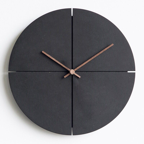 Reloj de pared de madera minimalista nórdico, Relojes de pared con personalidad para sala de estar, Relojes de pared silenciosos para decoración del hogar ► Foto 1/6