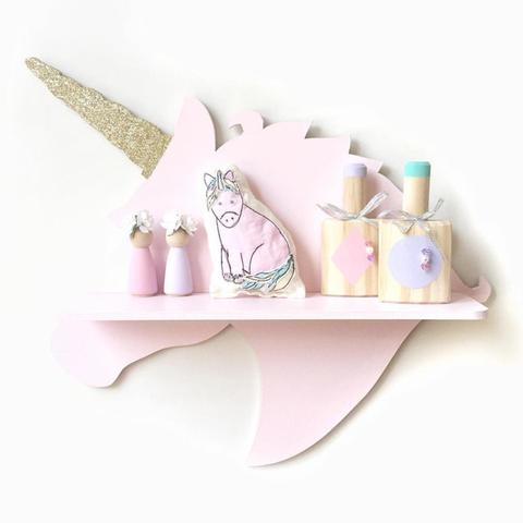 Clould-Estantería de unicornio en forma de conejito para decoración del hogar, tienda de campaña de madera para habitación de niños, decoración de guardería, ornamento para el hogar ► Foto 1/5