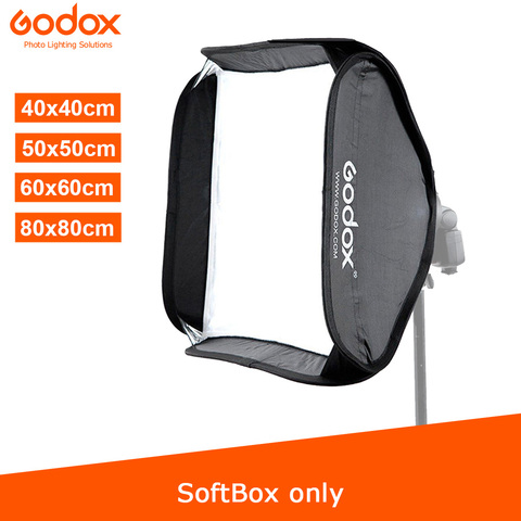 Godox-SoftBox plegable de 40x40cm, 50x50cm, 60x60cm, 80x80cm, Speedlite Flash, Softbox para soporte tipo S, Bowens, montaje para Elinchrom ► Foto 1/6