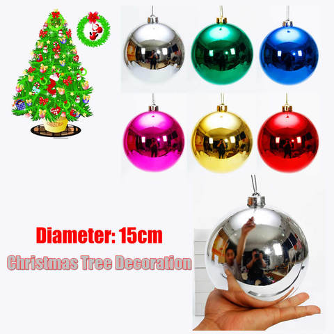 Bola de decoración navideña para el hogar, Bola brillante para colgar en el Adornos de árbol de Navidad, Bar, fiesta, boda, 15cm/4,5 pulgadas, 1 Uds. ► Foto 1/6