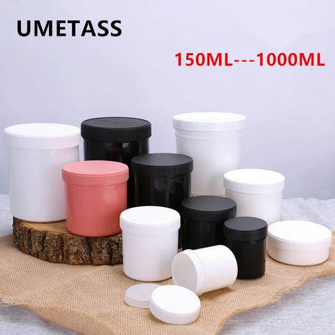 UMETASS vacía portátil frasco de plástico con dos tapas a prueba de fugas de grado de alimentos contenedor de 150ML 200ML 300ml 500ML 600ML 1000ML ► Foto 1/6