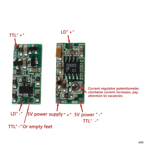 635nm 650nm 808nm 980nm TTL láser diodo controlador de la placa de accionamiento 5V fuente de alimentación 50-300mA ► Foto 1/6