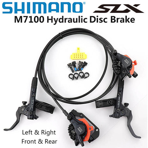 Shimano-frenos de disco hidráulico SLX m7120 de 4 pistones M7100, 2 pistones, para bicicleta de montaña, freno de 800/900, 1500/1600mm, izquierda y derecha ► Foto 1/5