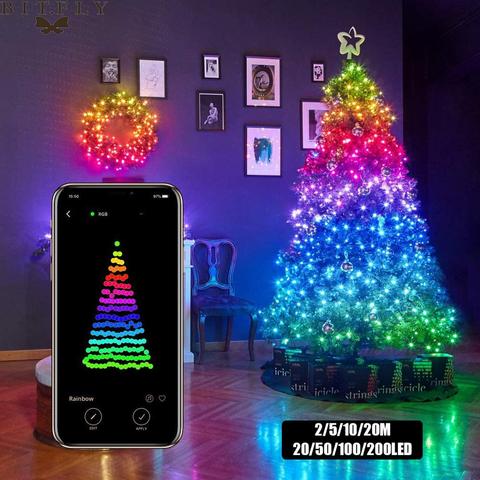 Guirnalda de luces Led con Bluetooth para decoración de árbol de Navidad, lámpara inteligente con USB, regalos de Navidad, decoración de Año Nuevo, 2022 ► Foto 1/6