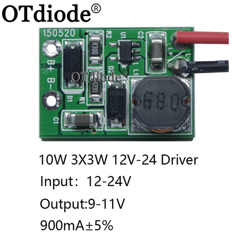 Controlador LED para transformador de Chip Led, alta calidad, 12V, 24V, 10W, 3x3W, 9-11V, 900mA, 10w, 1 Uds. ► Foto 1/6