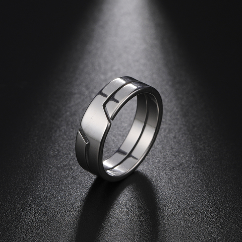 Skyrim-anillo sencillo de acero inoxidable para hombre y mujer, joya anillos de compromiso, regalo de aniversario, novedad de 2022 ► Foto 1/6