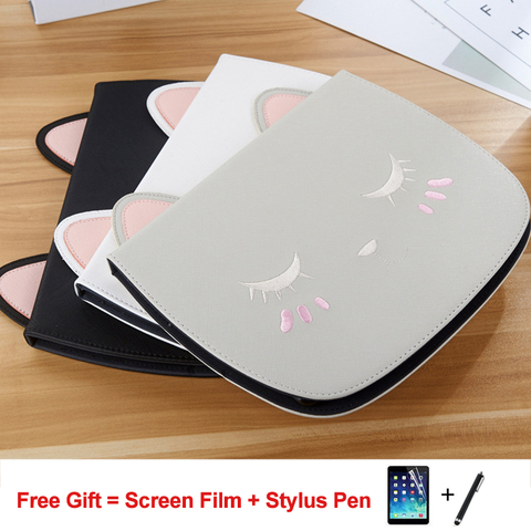 Lindo gato cubierta, funda para iPad Mini 8/7th 10,2, 2022/2022 de 1/2 de 9,7 Mini 1/2/3/4/5/7,9 Pro 10,5 11 PU Smart Tablet caso para aire de 10,5 a 2022 ► Foto 1/6