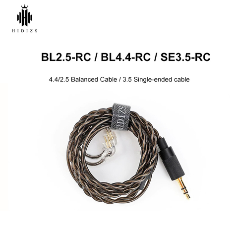 HIDIZS-Cable equilibrado BL2.5-RC BL4.4-RC, Cable negro de un solo extremo con 2 pines, 0,78mm, hecho para MS1, MS4 ► Foto 1/6