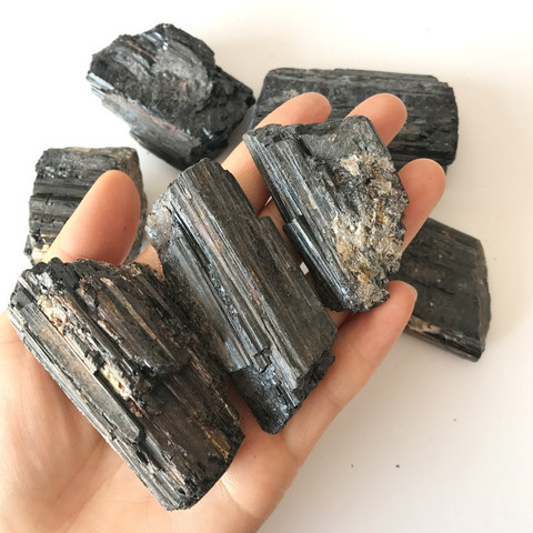 100g/paquete turmalina negro Natural de piedras preciosas de cristal coleccionables duro roca Mineral espécimen curativo piedra casa Decoración ► Foto 1/5