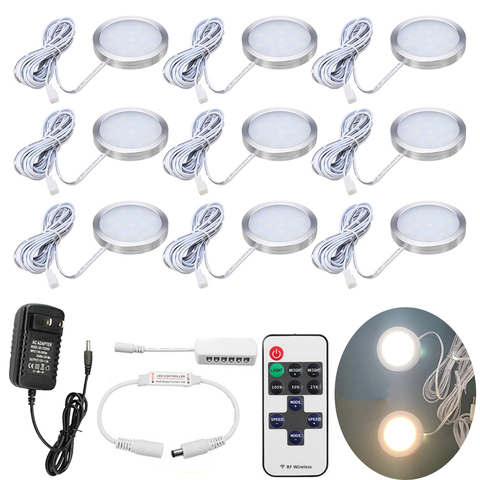 Luz LED con Control remoto debajo del armario, iluminación de 2,5 w, 12V de CC, con estuche de exposición, para el hogar, cocina, escaparate, armario, lámpara de noche ► Foto 1/6