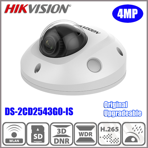 Hikvision-Mini cámara domo con micrófono incorporado, DS-2CD2543G0-IS Original en inglés, Audio H.265, IR, POE, 4MP ► Foto 1/5