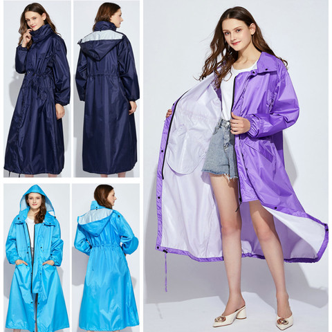 Capa impermeable femenino para hombre y Mujer, Ponchos de abrigo impermeables con capucha, chaqueta de talla grande ► Foto 1/6