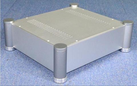 Chasis amplificador de aluminio plateado, amplificador de tubo, preamplificador, carcasa, funda, caja DIY (355x313x119MM) ► Foto 1/6