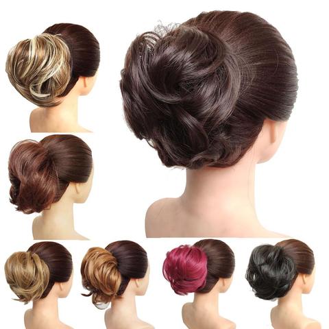 Jeedou-moño de pelo de cabello Natural, moño de pelo sintético de 30g, almohadilla de Donut, moño Popular de lado alto, Updos para cabello de longitud media ► Foto 1/6