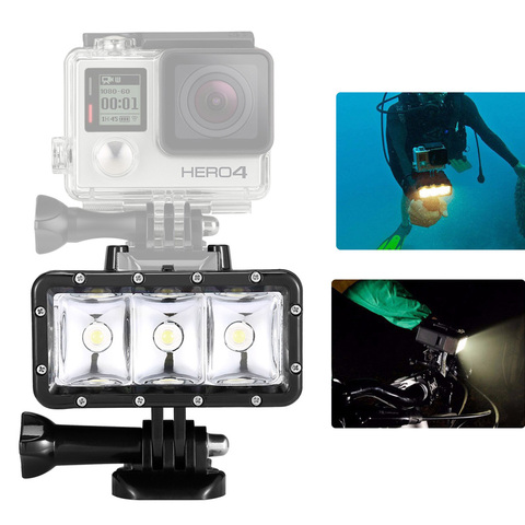 30m impermeable bajo el agua LED Luz de Flash de alta potencia para Gopro Hero 4 3 + 3 2 1, lámpara de relleno de Cámara de Acción montaje de luces de vídeo de buceo ► Foto 1/6