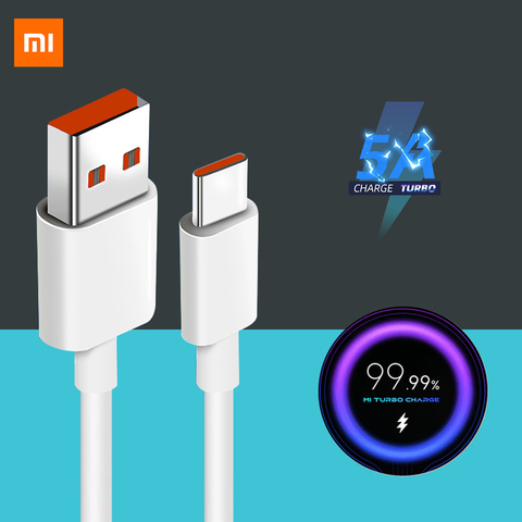 Xiaomi Original Turbo Cable de carga 5A 33w para MI 10T Pro 5G 10i Poco X3 tipo C rápido Cable de carga de 1M Redmi Note 9 10 K30 Ultra ► Foto 1/6