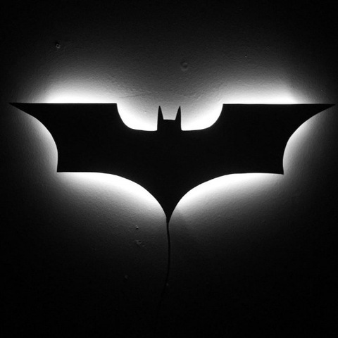 Lámpara LED 3D creativa y murciélagos para hombre, luz de noche para decoración del hogar, lámpara de noche, señal de Ambiente de superhéroe ► Foto 1/1