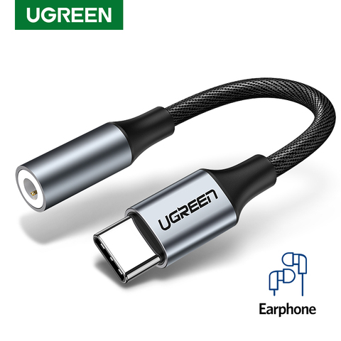 UGREEN tipo c a USB 3,5 jack C a 3,5mm adaptador de auriculares Adaptador de Audio AUX de 3,5 MM Jack Convertidor para HUAWEI P40 XIAOMI OnePlus 8 PRO ► Foto 1/6