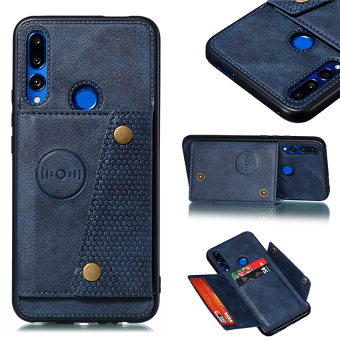 Funda de silicona de cuero PU para Huawei P20 P30 Lite Y9 Prime 2022 Honor 20 9X Pro P Smart Z, funda con soporte para tarjetas ► Foto 1/6