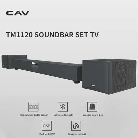 Juego de barra de sonido con sistema de sonido para cine en casa y TV de CAV TM1120, altavoz Subwoofer 3,1, altavoz inalámbrico con Bluetooth con sonido envolvente DTS ► Foto 1/6