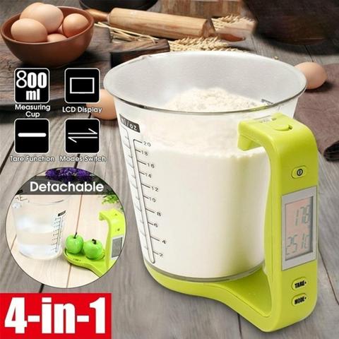 Báscula Digital electrónica profesional para cocina, taza de medición de agua y harina con pantalla LCD, suministros para hornear, 1000g ► Foto 1/6