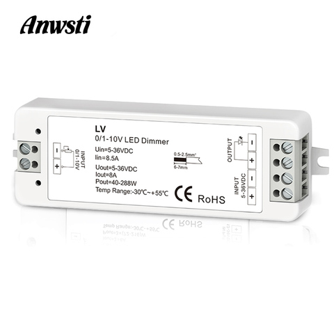 Mini 0/1 V-10V CV LED de atenuación, controlador de 1 canal 5V DC 12V 24V 36V 36V PWM Conatant salida de tensión 8A 288W 1 canal, 0-10V Dimmer LV ► Foto 1/4