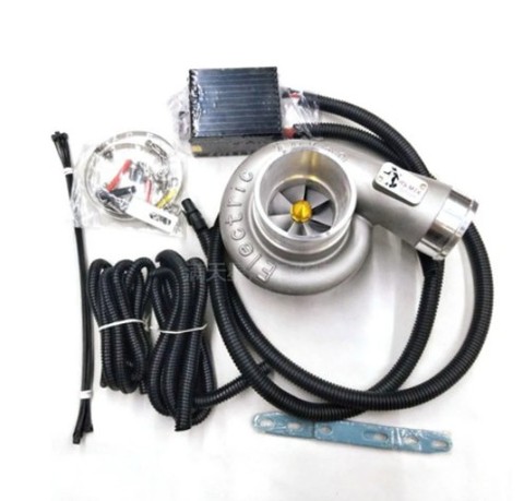 Kit de turbocompresor eléctrico, juego de sobrealimentador universal de 12V, de empuje, con filtro de aire para mejorar la velocidad del coche ► Foto 1/6