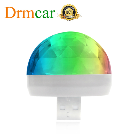 Luz Ambiental USB para coche DJ RGB, miniluz Led colorida con sonido de música, interfaz USB de Apple, ambiente de fiesta, lámpara Interior de domo para maletero ► Foto 1/6