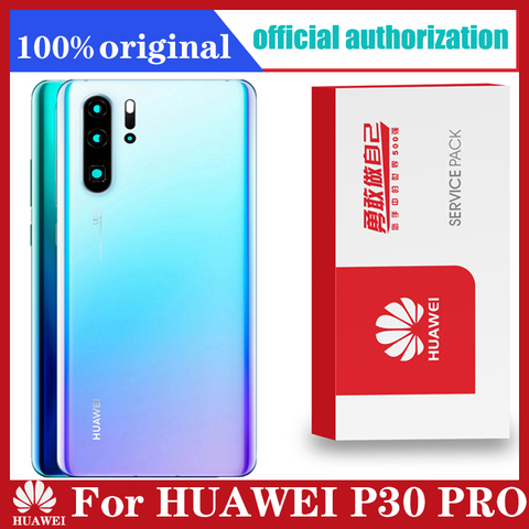 Recambio de carcasa trasera Original para HUAWEI P30 Pro, cristal de batería con pegatina adhesiva para lente de cámara ► Foto 1/6