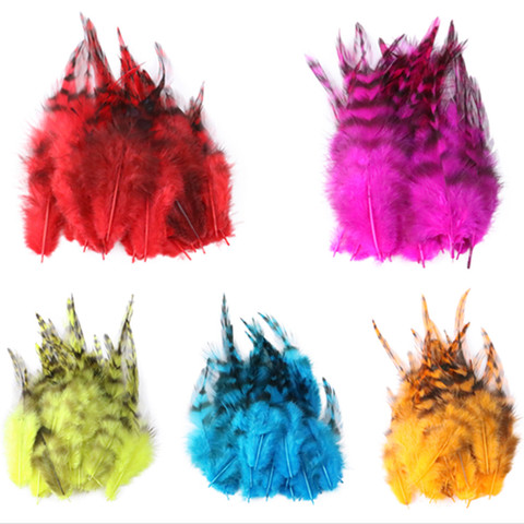 Pluma de pollo Natural, accesorio de joyería para manualidades, plumas de faisán, Material para atado de moscas, 4-6 pulgadas, 50 Uds. ► Foto 1/6