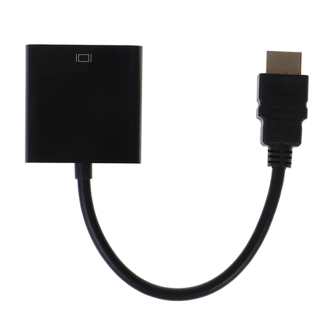 Negro compatible con HDMI a cable adaptador VGA monitor proyector HD convertidor cable ► Foto 1/6