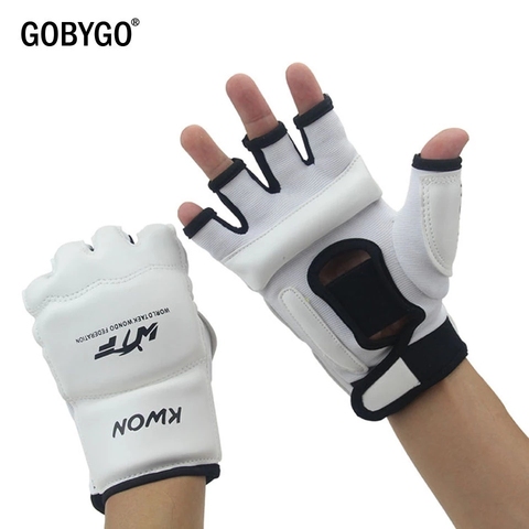 GOBYGO-guantes de boxeo de medio dedo, guantes de boxeo de cuero PU MMA, guantes de lucha de Kick Boxing Karate Muay Thai, guantes de entrenamiento para niños y hombres ► Foto 1/6