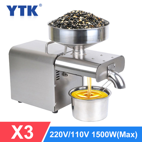 YTK prensa de aceite automática hogar aceite de linaza Extractor prensa de aceite de cacahuete de prensa fría máquina de aceite de 1500W (máx.) ► Foto 1/6