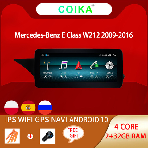 Radio Multimedia con GPS para coche, Radio con reproductor, Android 10, navegador Navi, estéreo, WIFI, 2 + 32GB RAM, Pantalla IPS táctil, para mercedes-benz W212 ► Foto 1/6