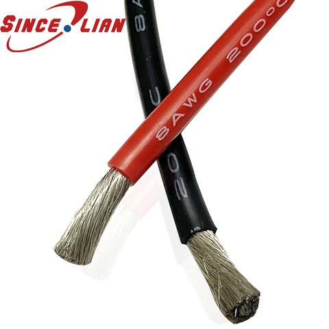 1 Meter Red and 1 Meter Black Silicon rubber Cable 12AWG 14AWG 16AWG 20AWG 30AWG Heatproof Soft Silicone Silica Gel Wire Cable ► Foto 1/6