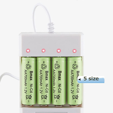 Estación de carga de batería, cargador rápido USB de 4 ranuras para pilas AA AAA recargables de litio NiMH ► Foto 1/5