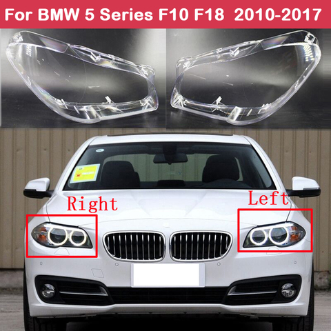 Luz Auto tapas para BMW serie 5 F10 F18 528i 530i 535i 2010-2017 cubierta de faro Lampcover Pantalla de lámpara de cristal Estuche para gafas ► Foto 1/6