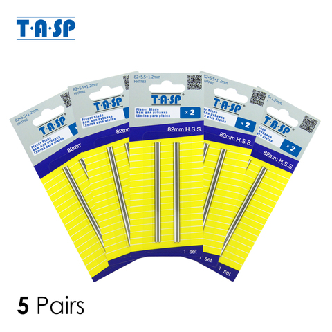 TASP 5 pares 82mm hoja cepilladora de madera HSS reversible 82x5,5x1,2mm cuchillo cepillador para herramientas eléctricas accesorios de carpintería ► Foto 1/6