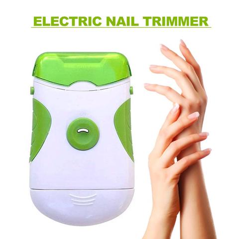 Cortauñas eléctrico portátil, lima de uñas, juegos de manicura y pedicura con cabeza desmontable y lámpara LED, herramientas de belleza para manicura ► Foto 1/6