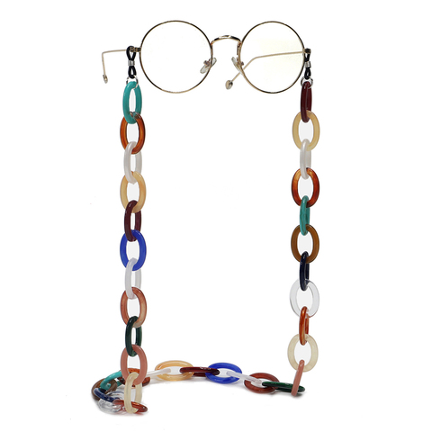 Cadena de gafas de lectura de acrílico geométricas Multicolor para mujer, correa de cadena para gafas de sol, cordón para cuello ► Foto 1/6