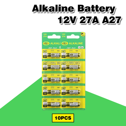 10 unids/lote 27A A27 seca 12V batería alcalina de células 27AE 27MN A2 L828 de alta capacidad de control remoto coche juguetes de timbre ► Foto 1/6